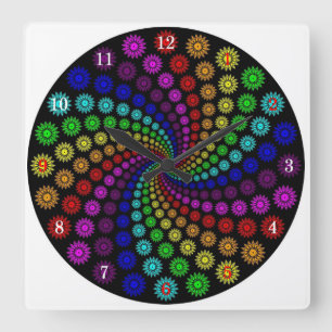 Very Fun Vortex Wall Clock Quadratische Wanduhr