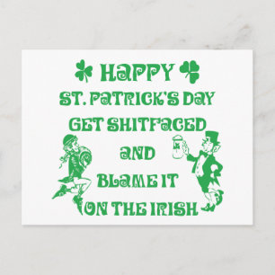 Very Funny Adult St. Patrick's Day Postkarte