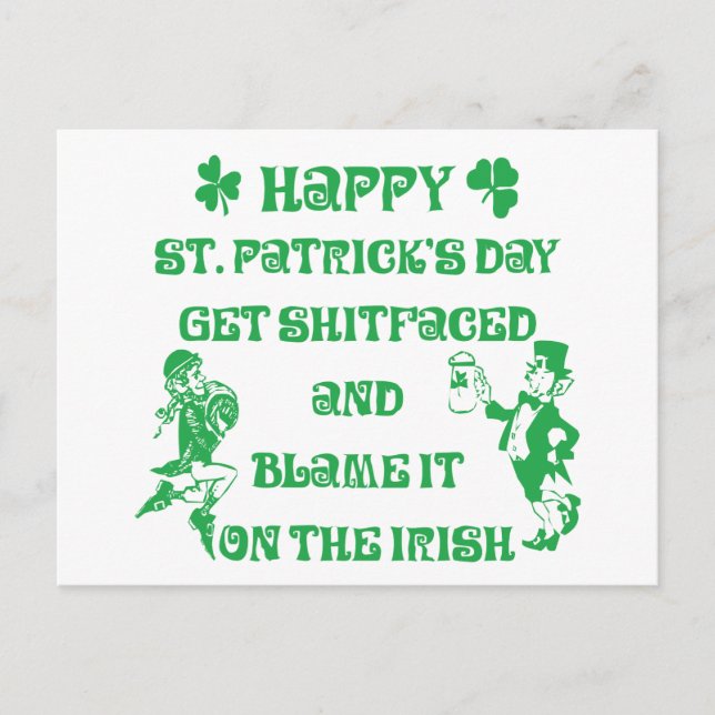 Very Funny Adult St. Patrick's Day Postkarte (Vorderseite)