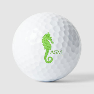Very Green Seahorse Golf Balls Golfball