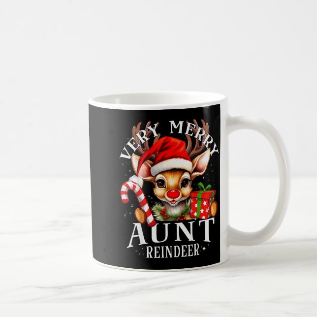 Very Merry Aunt Reindeer Matching Christmas  Kaffeetasse (Rechts)