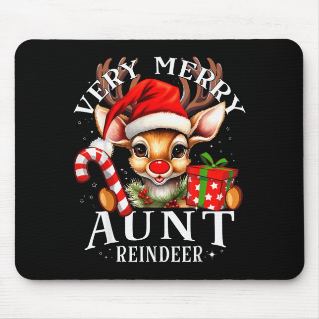 Very Merry Aunt Reindeer Matching Christmas  Mousepad (Vorne)