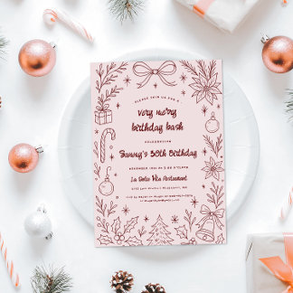 Very Merry Birthday Bash | Christmas Party Einladung