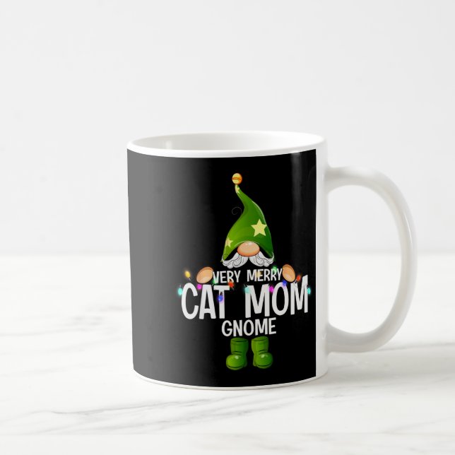 Very Merry Cat Mom Gnome Christmas Matching  Kaffeetasse (Rechts)