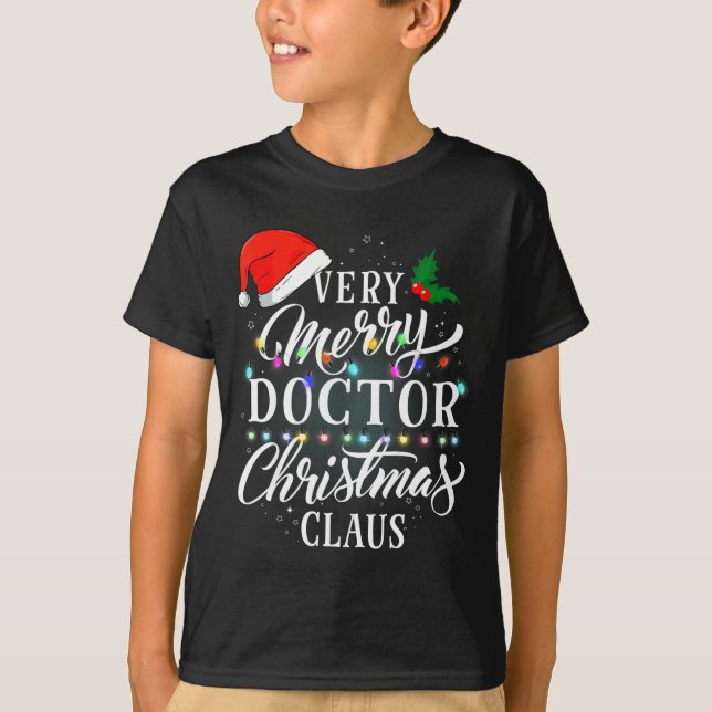 Very Merry Doctor Christmas Claus Pajamas  T-Shirt (Vorderseite)