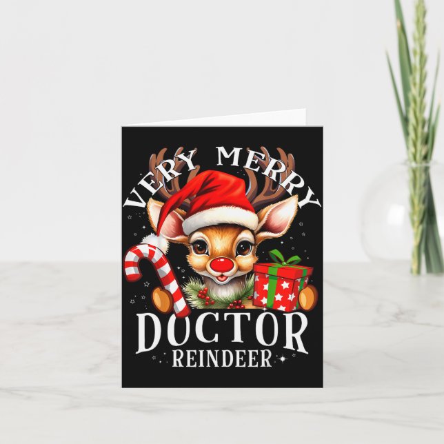 Very Merry Doctor Reindeer Matching Christmas  Karte (Vorderseite)