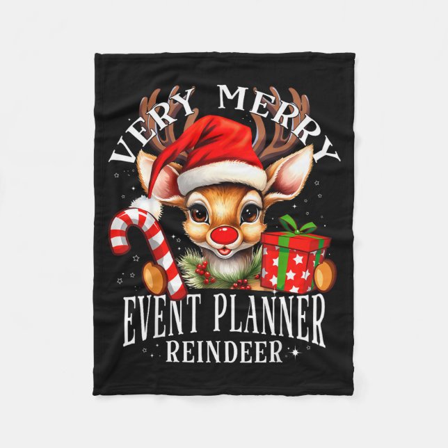 Very Merry Event Planner Reindeer Matching Christm Fleecedecke (Vorderseite)