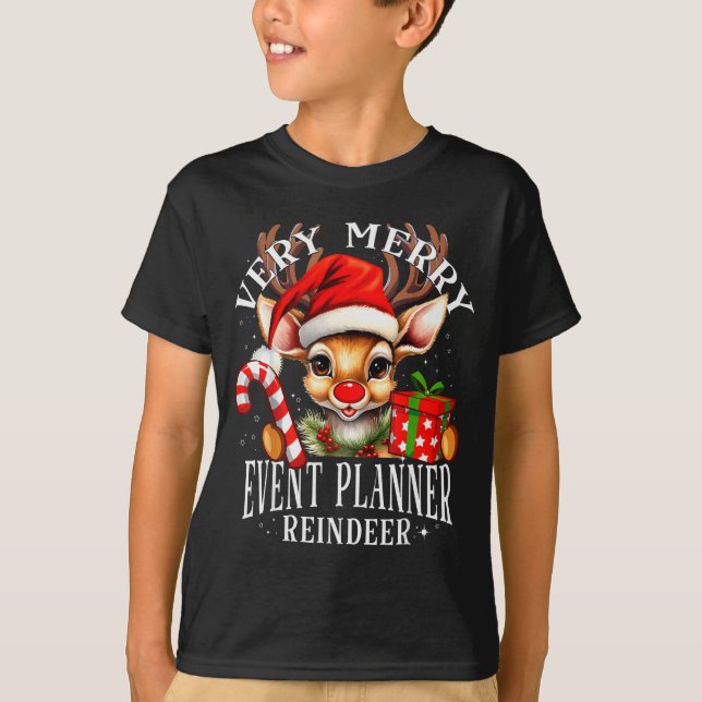 Very Merry Event Planner Reindeer Matching Christm T-Shirt (Vorderseite)
