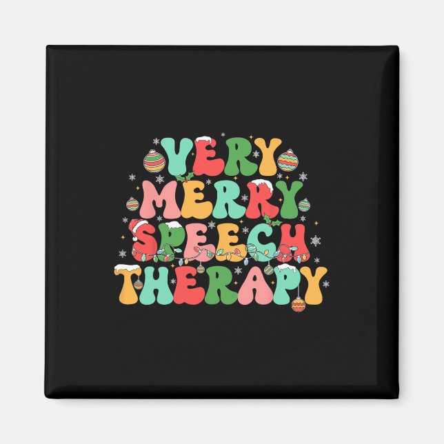 Very Merry Speech Therapy Christmas Speech Therapi Magnet (Vorne)