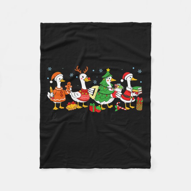 Very Merry Teacher Christmas Funny Goose Silly Hol Fleecedecke (Vorderseite)