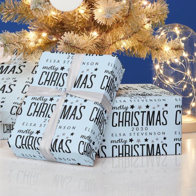 Very Pale Pastel Christmas Stars  Geschenkpapier (Feiertage)