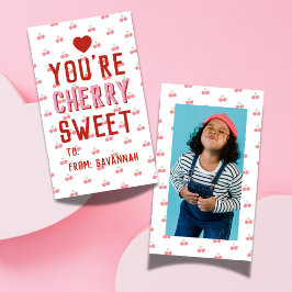 Very Sweet Red Cherry Valentine's Classroom Card Mitteilungskarte