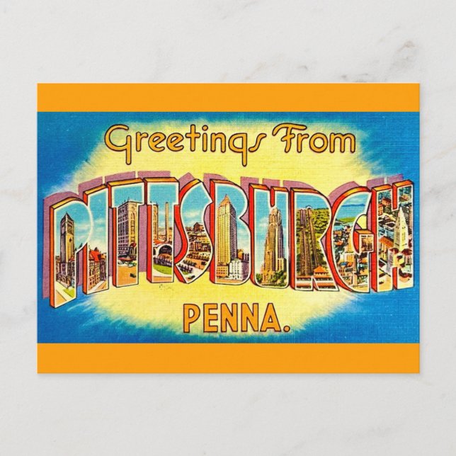 Very Vintage Pittsburgh Greeting Postcard Postkarte (Vorderseite)