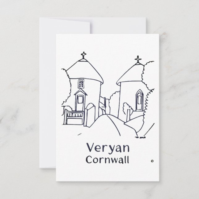 Veryan Roundhouses card Dankeskarte (Vorderseite)