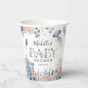 Verzaubernde Aquarell-Unterwasser-Baby-Party Pappbecher