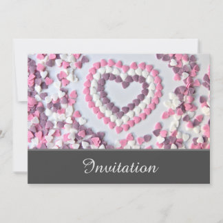 Verzaubernde Einladungskarte mit rosa Herzen Einladung