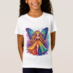 Verzaubernde Fantasy-Fee mit farbenfrohen Flügeln T-Shirt