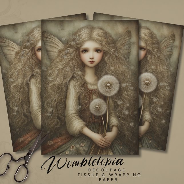 Verzaubernde Fee mit Löwenzahn Fantasy-Kunst Seidenpapier (Von Creator hochgeladen)