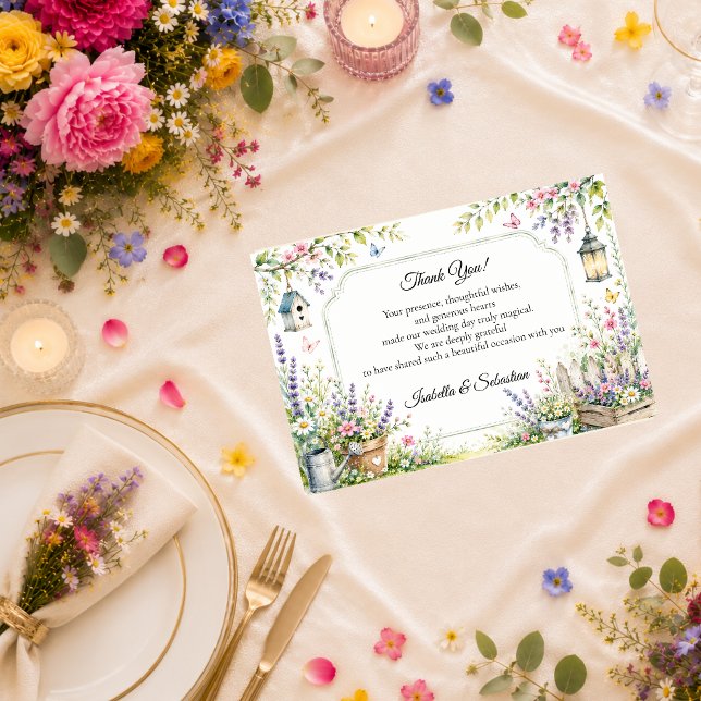 Verzaubernde Gartenhochzeit Dankeskarte (Von Creator hochgeladen)