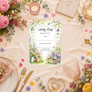 Verzaubernde Gartenhochzeit RSVP Karte