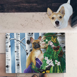 Verzaubernde grüne Fantasy French Bulldog Dryade Fußmatte