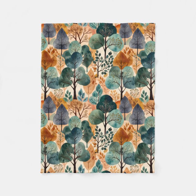 Verzaubernde Herbstbäume Fleecedecke (Vorderseite)