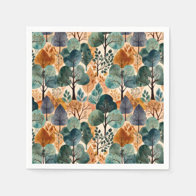Verzaubernde Herbstbäume Serviette (Vorderseite)