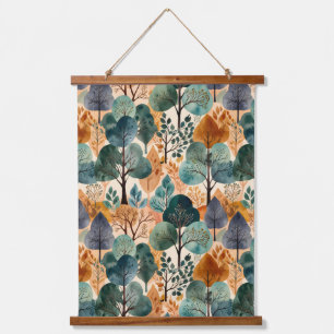 Verzaubernde Herbstbäume Wandteppich Mit Holzrahmen