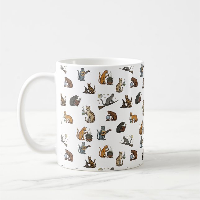 Verzaubernde Hexenkatzen - Magisches Katzenabenteu Kaffeetasse (Links)