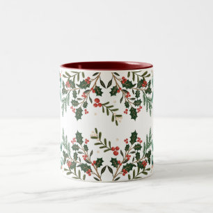 Verzaubernde klassische Eleganz Weihnachtsfeiertag Zweifarbige Tasse