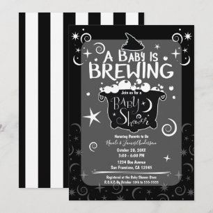 Verzaubernder Braukessel Halloween Baby Shower Einladung
