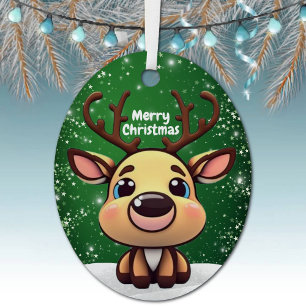 Verzaubernder junger Bock Sternengrün Whimsical � Ornament Aus Metall
