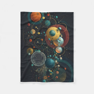 Verzaubernder Weltraum mit Planeten und Sternen Fl Fleecedecke