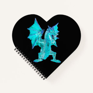 Verzauberndes Blau DRachen Mythisches Design Tägli Notizbuch