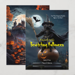 Verzauberndes Halloween-Einladung Mitteilungskarte