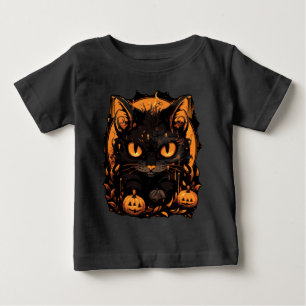 Verzauberndes Halloween: Schwarze Katze zwischen K Baby T-shirt