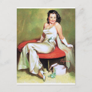 Verzauberndes Pin-Up Mädchen Postkarte