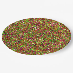 Verzaubert Glitzern-Pink-Green-PAPER-TELLER Pappteller