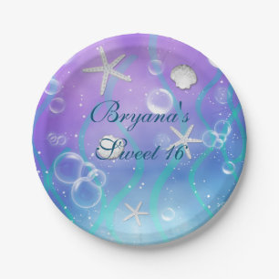 Verzaubert unter dem Seegeburtstags-Party-Teller Pappteller