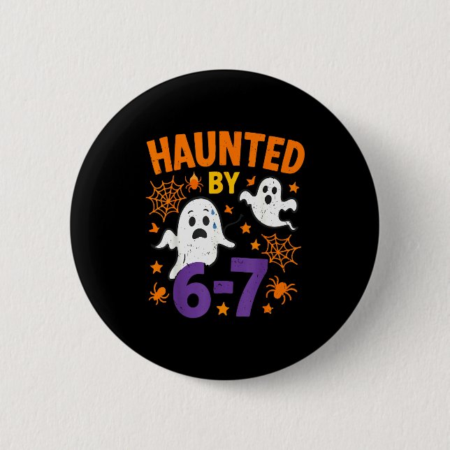 Verzauberte 67 Geist Mathelehrer Halloween Kostüm  Button (Vorderseite)
