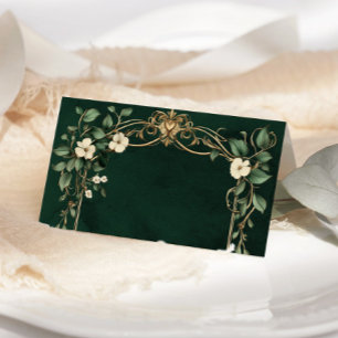 Verzauberte Art Nouveau Vintage-Hochzeit Platzkarte