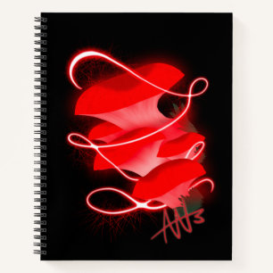 Verzauberte Austernbläschen Roter Pilzbrand Notizbuch
