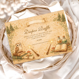 Verzauberte Bilderbuch-Zauberer-Windel-Verlosung Begleitkarte