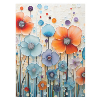 Verzauberte blühende Wiesen-Wildblumen Tischdecke