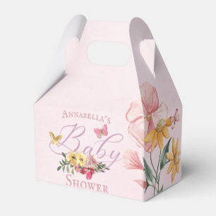 Verzauberte Blume und Schmetterlinge Rosa Babydusc Geschenkschachtel