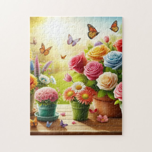 Verzauberte Blüten Puzzle (Vertikal)