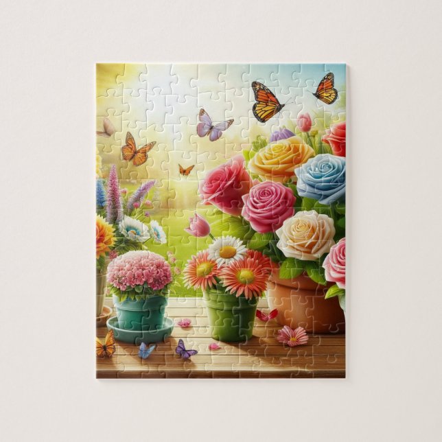Verzauberte Blüten Puzzle (Vertikal)
