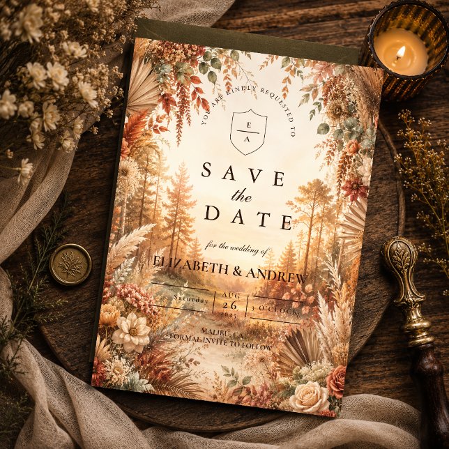 Verzauberte Boho-Waldhochzeit Save The Date (Von Creator hochgeladen)