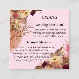 Verzauberte Boho-Wildblumen-Fee-Hochzeit Begleitkarte