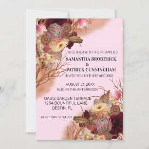 Verzauberte Boho-Wildblumen-Hochzeit im Märchensti Einladung